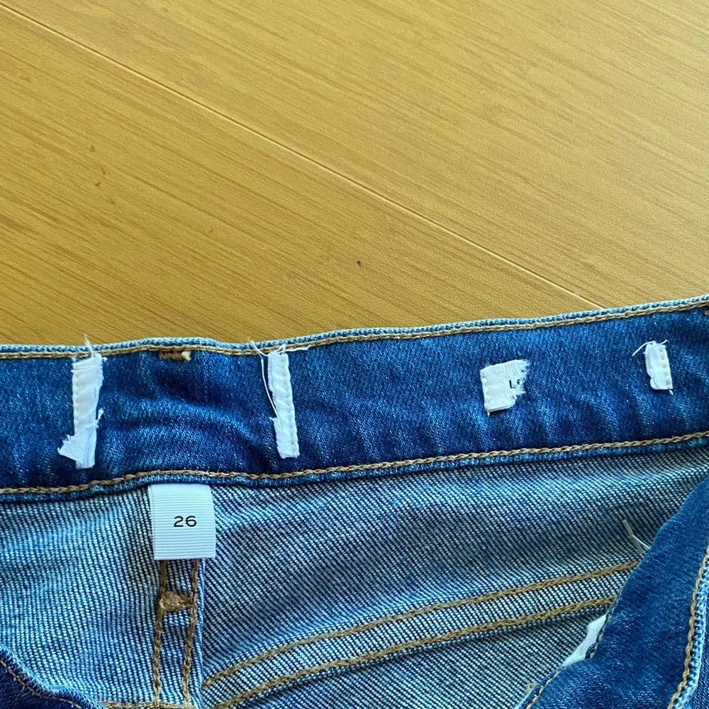 Frame Denim Straight Leg Distressed High Rise Dark Wash Denim‎ Jeans - Picture 4 of 5